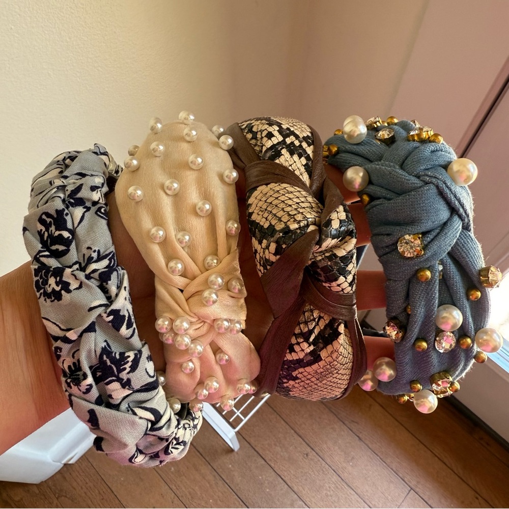 Elegant Women's Headband Set - Floral, Pearl, Snakeskin, and Beaded Designs